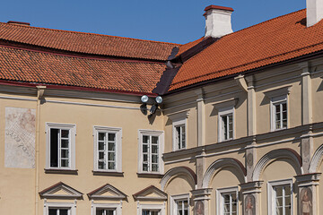 Fragments of Vilnius University building. Founded in the 16th century, Vilnius University is the oldest university in the Baltic states. Vilnius, Lithuania.
