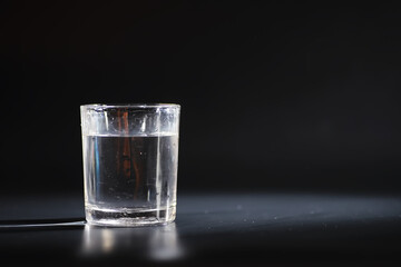 Water soluble tablets. The medicine is soluble. Anti-hangover. Effervescent tablets in a glass.