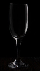 wine glass on black closeup