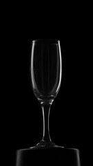 Empty wine glass om black background
