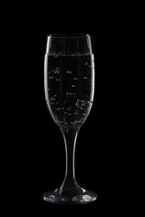 Glass of champagne with wine and bubbles