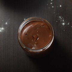 Jar with hazelnut cream