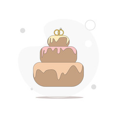 cake vector flat illustration on white