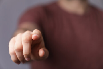 A man pressing button. Innovation technology internet business concept. Space for text.