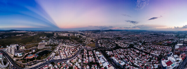Sunset Aerial Drone View from Querétaro, México