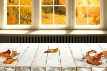 desk of free space and blurred background 