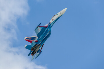 Kubinka, Moscow Region, Russia - August 30, 2020: Su-30SM NATO code name: Flanker-C jet fighter of...