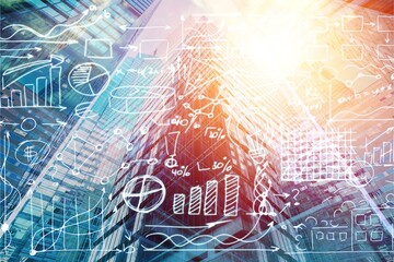 View of skyscrapers architecture modern building