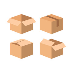 Illustration design cardboard collection isolated on white background