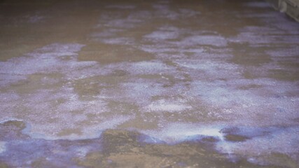 Bonded concrete floors. Fresh primed floors. White concrete floor primer. White and black old cement concrete backgrounds with texture