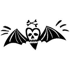 STYLISH BLACK BAT. isolated on white background vector halloween. Flittermouse nocturnal creatures illustration. Silhouette of vampire bats Halloween characters vector illustration on white background