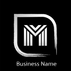 Logo M Company Business Letter Logo Design With Simple style