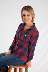 Happy woman sitting and relaxing