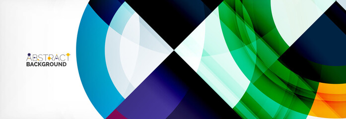 Fototapeta premium Round shapes, triangles and circles. Modern abstract background