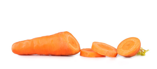 Carrot slices isolated on white background