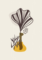 Botanical print boho minimalist printable wall art