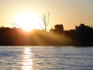 sunset over the river