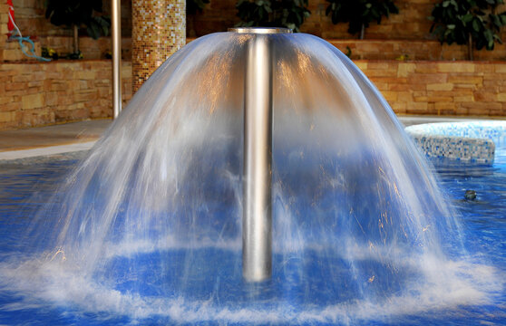 Small Fountain In An Indoor Pool Of A Hotel