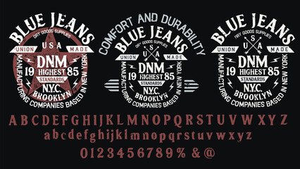 Fototapeta premium Craft retro vintage typeface design. Youth fashion type.