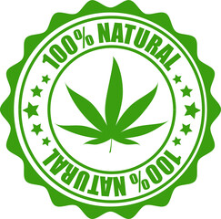 stamp with green leaves