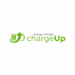 Charge up logo template, battery logotype, Battery with bent arrow vector design, Energy icon, Storage logo