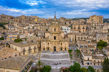Duomo of San Giorgio in Modica, fine example of sicilian baroque art. Sicily, southern Italy....
