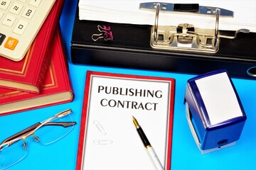 Publishing contract-text inscription on the document form. Transfer of a work created by the author...