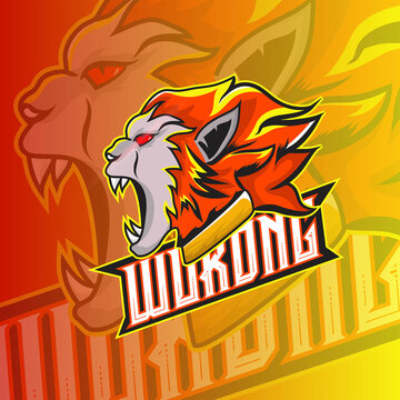 wukong monkey king mascot sport esport logo design. The high-resolution Esport Gaming logo is suitable for your team's mascot