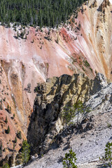 Rock and Sand Formations in the Grand Canyon in Yellowstone National Park