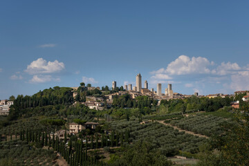 Fototapeta na wymiar The medieval skyline of San Gimignano. Siena, Italy.