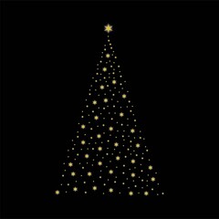 Christmas tree from light vector background. vector illustration