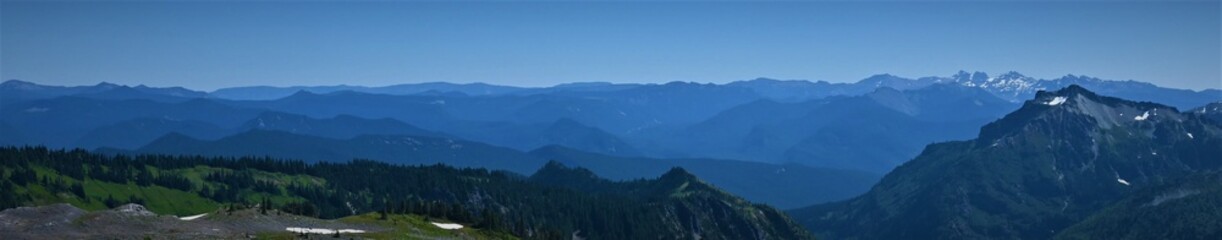 mountains and mountain views with blue sky, scenery