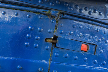 hull detail of an old helicopter