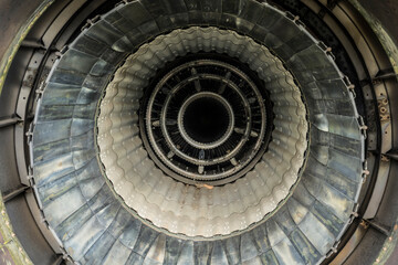 detail of a historic fighter plane engine