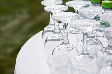 Fragment of an outdoor table setting