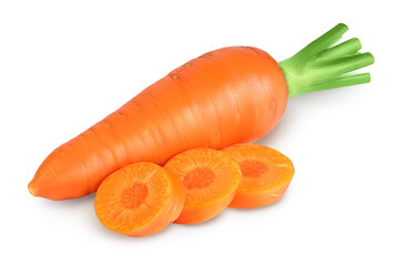 Carrot isolated on white background with clipping path and full depth of field