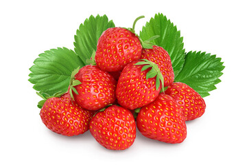 Strawberry isolated on white background. Fresh berry with clipping path and full depth of field