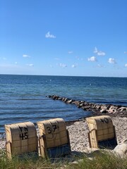 Fototapeta premium fishing nets on the beach