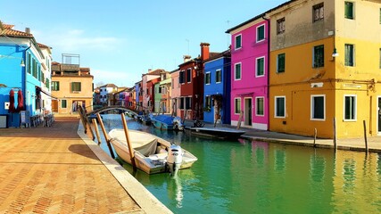 Fototapeta na wymiar Colorful Buildings Burano, Italy