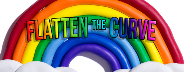Flatten the Curve theme with a clay crafted rainbow
