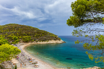 Beach of Vrellos, in Spetses island, in Greece.