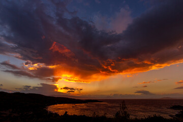 Sunset at Zogeria, Spetses island, Attica, Greece.