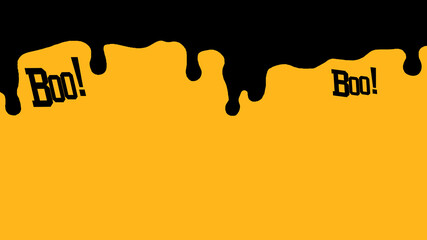 halloween background for text orange with black drips, halloween boo
