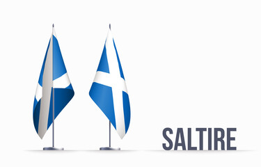 Scotland flag state symbol isolated on background national banner. Greeting card National Independence Day part of the United Kingdom. banner with realistic flag of Saint Andrew's cross or the Saltire