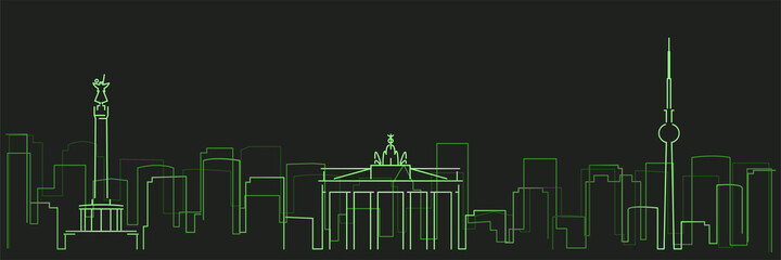 Berlin Futurist Technology Light Trace Skyline © pabloprat