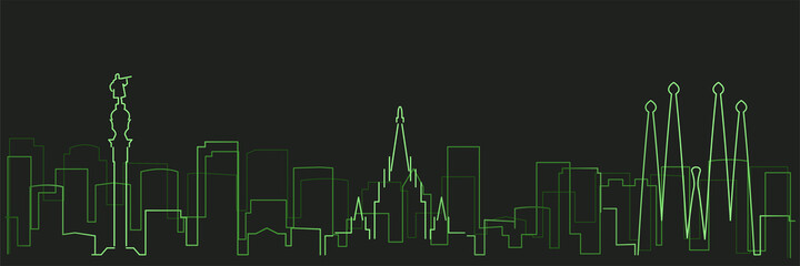 Barcelona Futurist Technology Light Trace Skyline