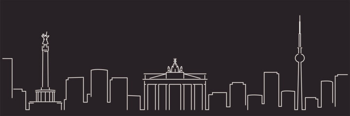 Berlin Single Line Simple Minimalist Skyline