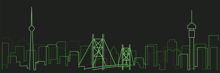 Obraz premium Johannesburg Futurist Technology Light Trace Skyline