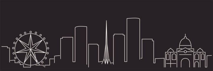 Obraz premium Melbourne Single Line Simple Minimalist Skyline