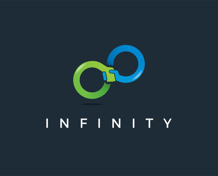 minimal handshake infinity logo template - vector illustration